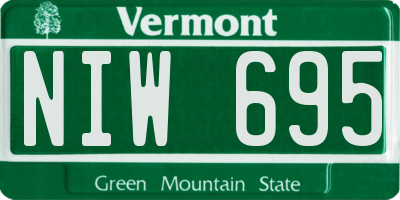 VT license plate NIW695