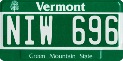 VT license plate NIW696
