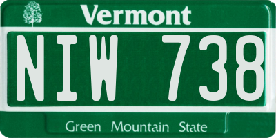 VT license plate NIW738