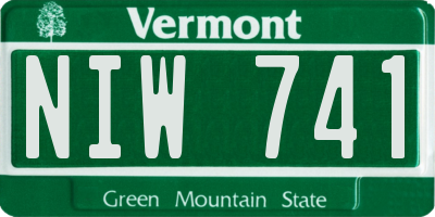 VT license plate NIW741