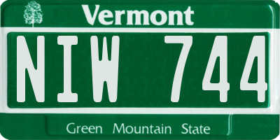 VT license plate NIW744