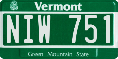 VT license plate NIW751