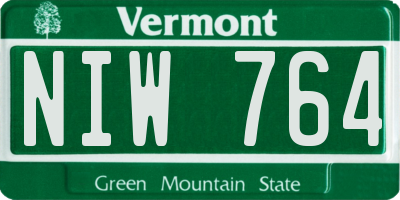VT license plate NIW764