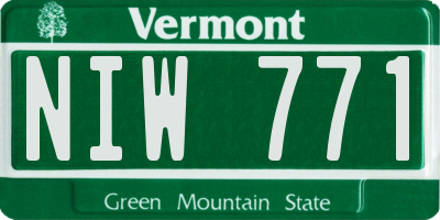 VT license plate NIW771