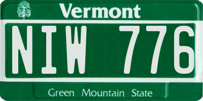 VT license plate NIW776