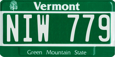 VT license plate NIW779