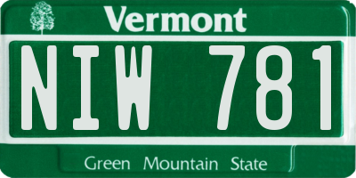 VT license plate NIW781