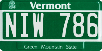 VT license plate NIW786