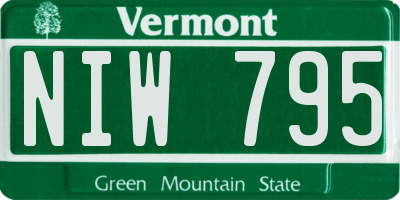 VT license plate NIW795