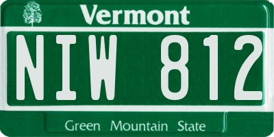 VT license plate NIW812