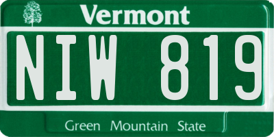 VT license plate NIW819