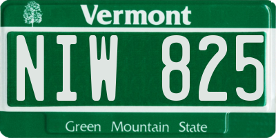 VT license plate NIW825