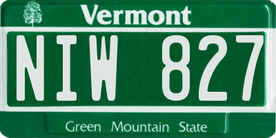 VT license plate NIW827