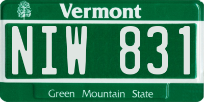 VT license plate NIW831
