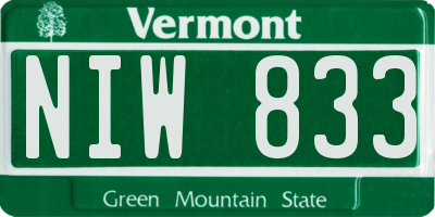 VT license plate NIW833