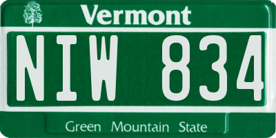 VT license plate NIW834