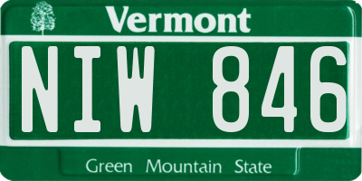 VT license plate NIW846