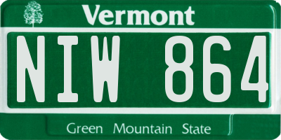 VT license plate NIW864