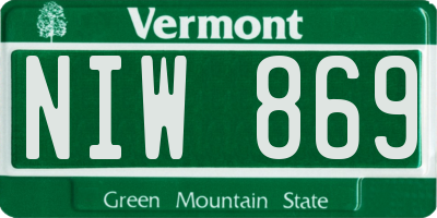 VT license plate NIW869