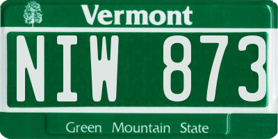 VT license plate NIW873
