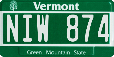 VT license plate NIW874