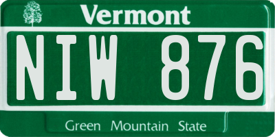 VT license plate NIW876