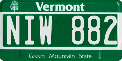 VT license plate NIW882