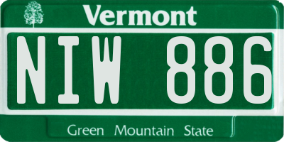 VT license plate NIW886