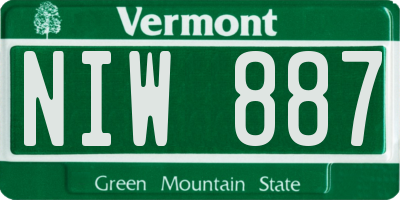 VT license plate NIW887
