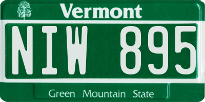 VT license plate NIW895