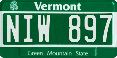 VT license plate NIW897
