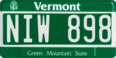 VT license plate NIW898