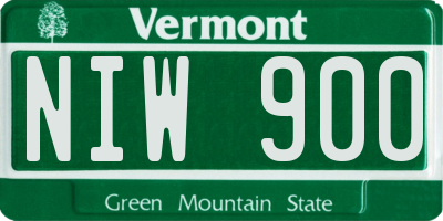 VT license plate NIW900