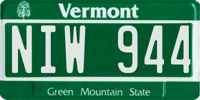 VT license plate NIW944