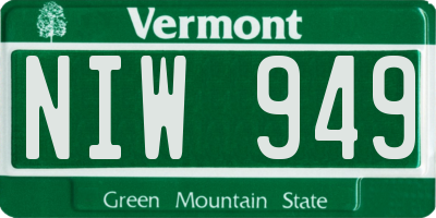 VT license plate NIW949