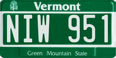 VT license plate NIW951