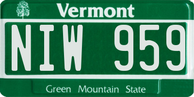 VT license plate NIW959