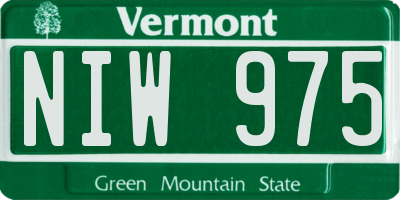 VT license plate NIW975