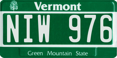 VT license plate NIW976