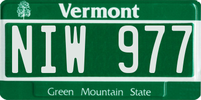 VT license plate NIW977