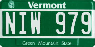 VT license plate NIW979