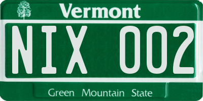 VT license plate NIX002