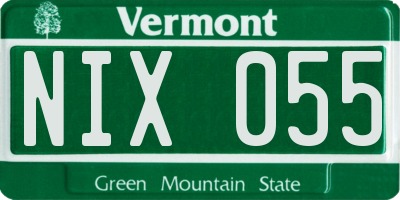 VT license plate NIX055