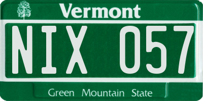VT license plate NIX057