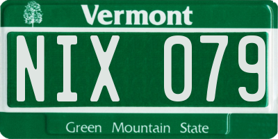 VT license plate NIX079