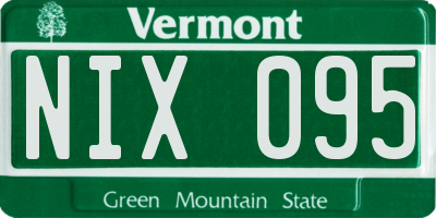VT license plate NIX095