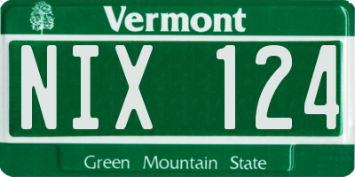 VT license plate NIX124