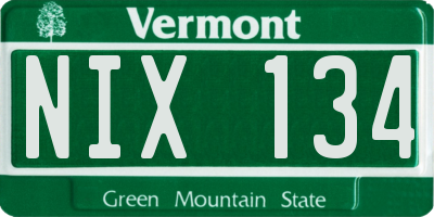VT license plate NIX134