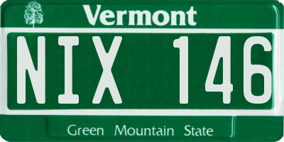 VT license plate NIX146