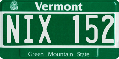 VT license plate NIX152
